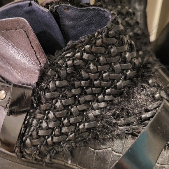 Unity in Diversity Black & Metallic & Braided Boots/Booties Sz38 (US 7-7-7.5) - Picture 4 of 8